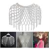 Grid Beaded Shoulder Wrap Pearl Shawl Necklaces