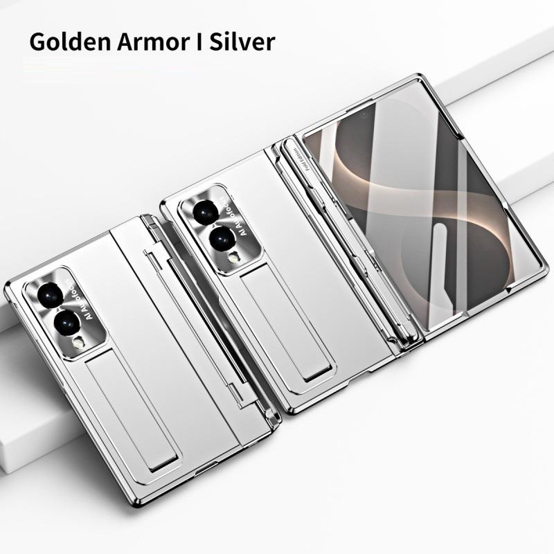 For Samsung Galaxy Z Fold 8 Ultra / 8 7 6 5 4 3 360 Full Protection Hinge Case Folding Cover Tempered Glass Film Stand PC Case