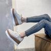Women's 41-Size British-Style Patent Leather Lace-Up Loafers - Wedge-Heeled Platform, Thick-Soled