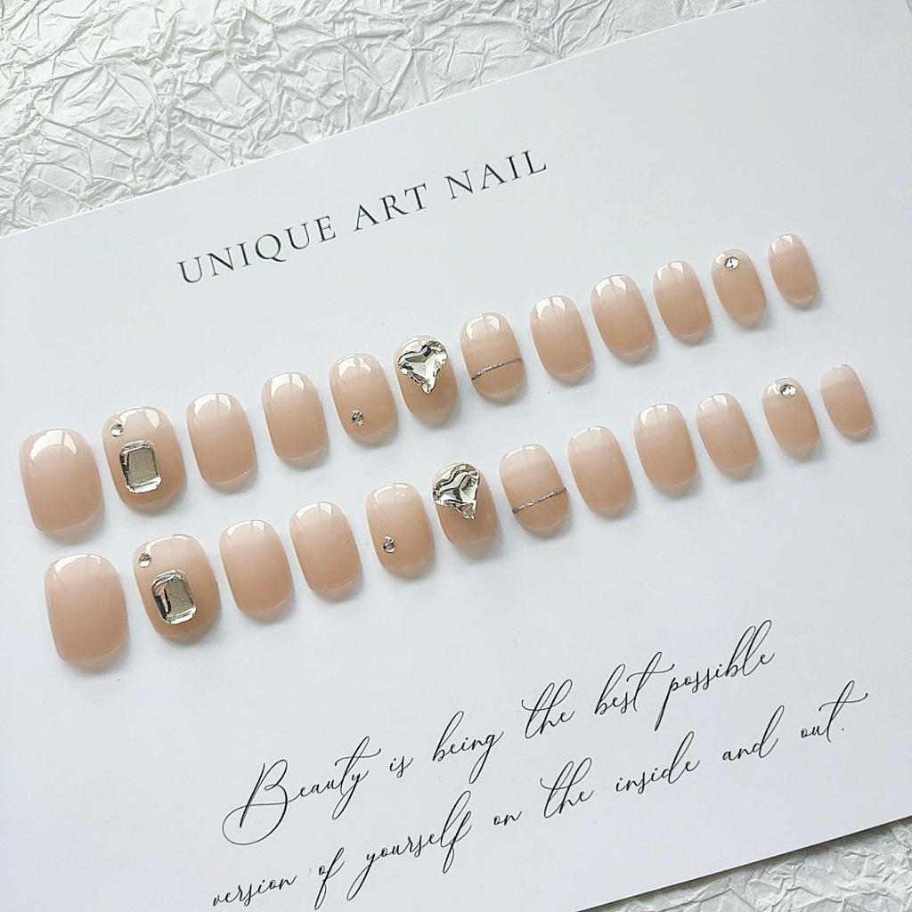 A540 Big Diamond Short Wearable Nails - Glitter Nail Stickers & Whitening Phototherapy False Nail Patches