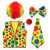 Halloween clown cosplay costume colorful wig party dress up stage costume
