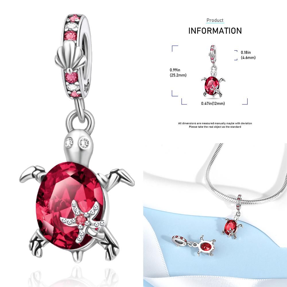 Zircon Heart Clip Charms Flower Clover Charm Copper Sea Turtle Beads Fit Diy Original Bracelet Jewelry