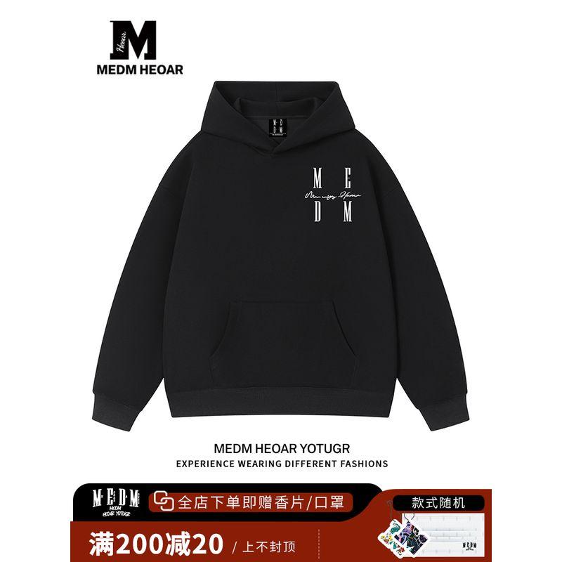 [Three Labels Complete] Medm Heoar [Same Style as Wang Heyi] American Hoodie Couple Fashion Brand Top
