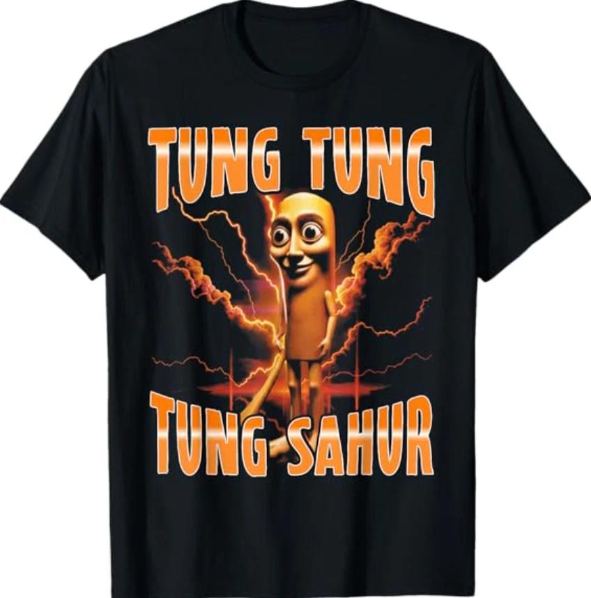 Surreal Italian Brainrot Meme Tung Tung Tung Sahur T- Shirt 4XL