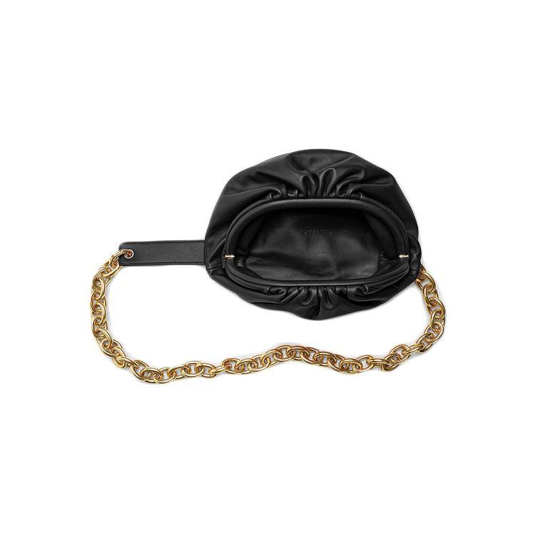 Bottega Veneta Belt Chain Pouch Black/Gold Women Bags 651445-VCP41-8648