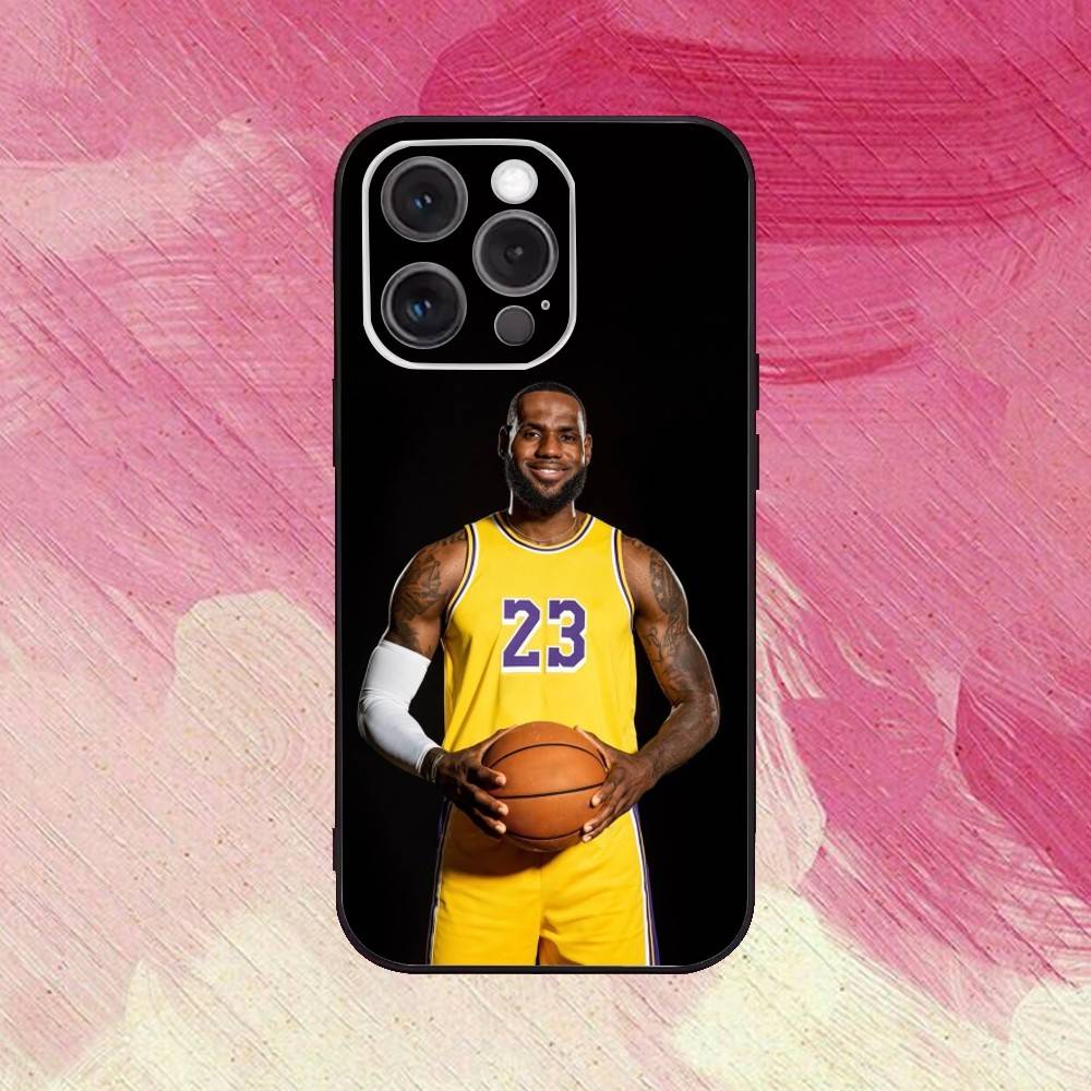 Basketball L-Lebron James 23 Phone Case For iPhone17,16,15,14,13,12,11 Plus,Pro Max Soft Black Cover