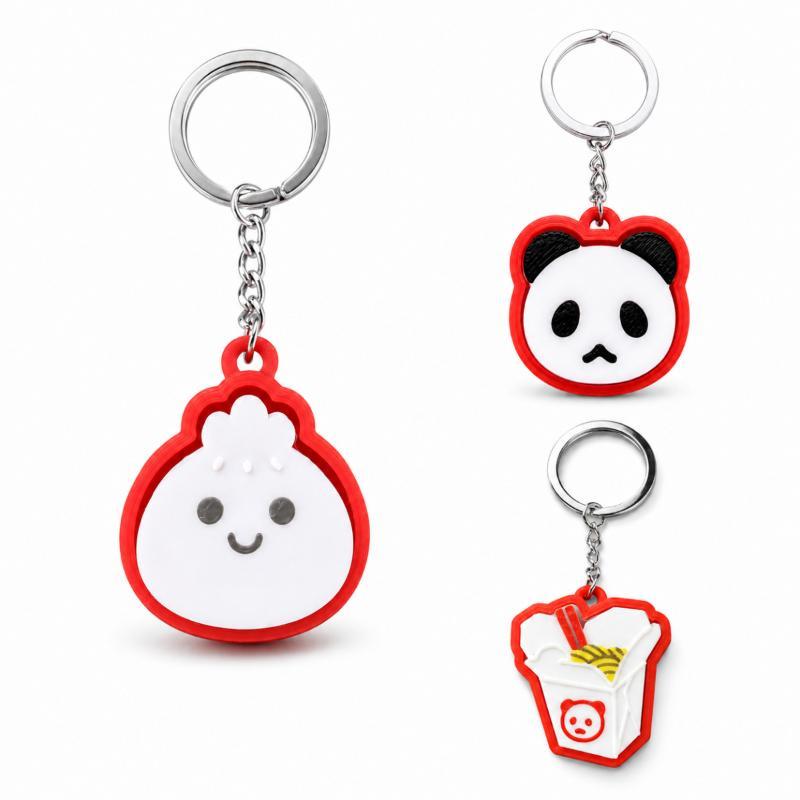 1Pcs 3.3Cm Cute Panda Head Fidget Keychain 3D Printed Pla Press Click Stress Relief Bag Pendant
