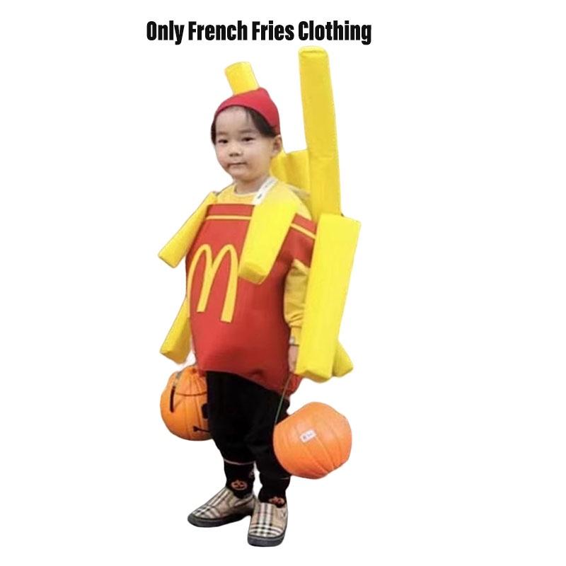 Korean Ins Halloween Children's Costume For Kindergarten Party Show Outfit Boys And Girls French Fries Clothes Inflatable Column)