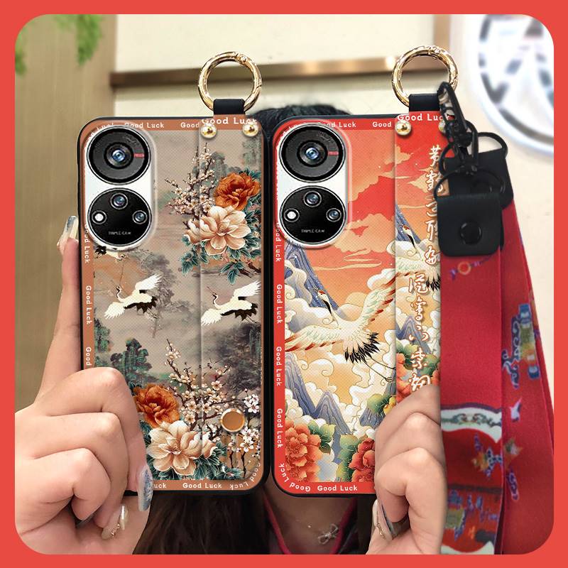 Langlebig Für Mama Handyhülle Für ZTE Blade V40S/Axon40 SE Armband Mode Stoßfest Handgelenkschlaufe Chinesischer Stil Staubdicht