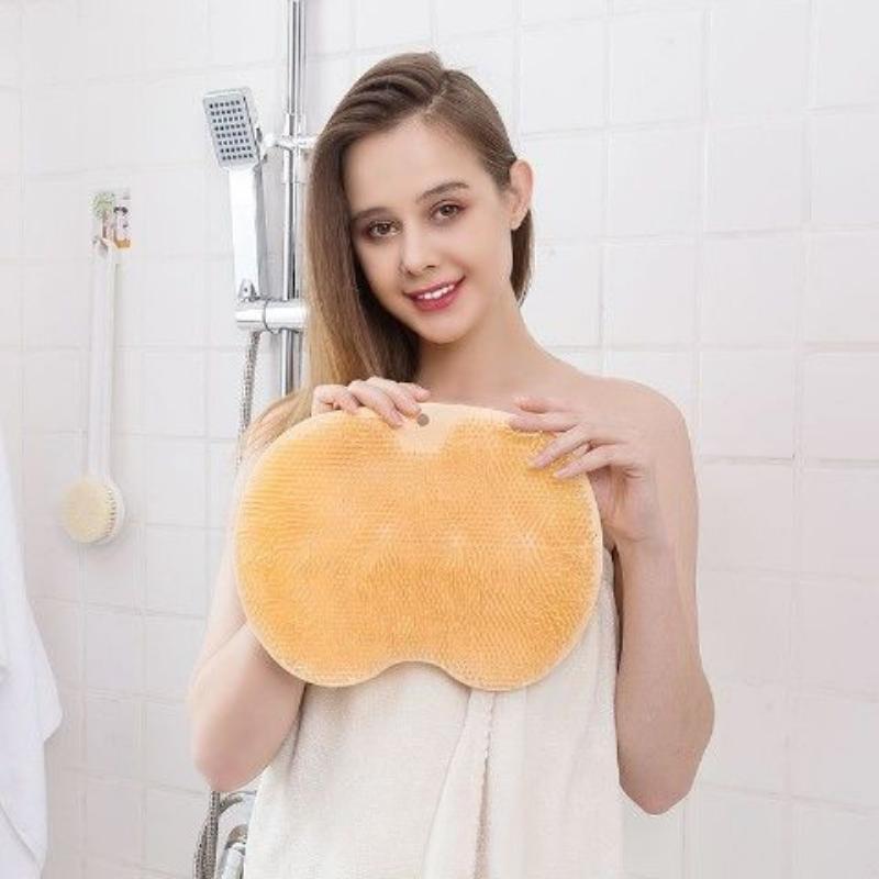 Exfoliating Shower Massage Scraper Bathroom Non-slip Bath Mat Back Massage Brush Silicone Foot Wash Body Cleaning Bathing Tool