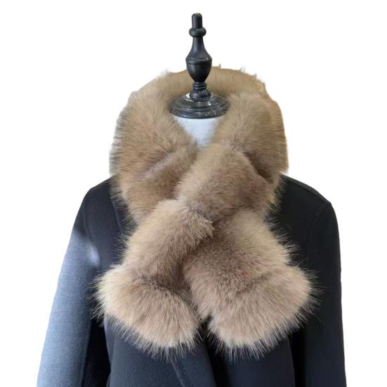 Breathable Winter Scarf Faux Fur Collar for Women, Plush Neck Warmer Scarf, Fluffy Fashion Wrap Scarves, Cold Weather, Thanksgiving Christmas
