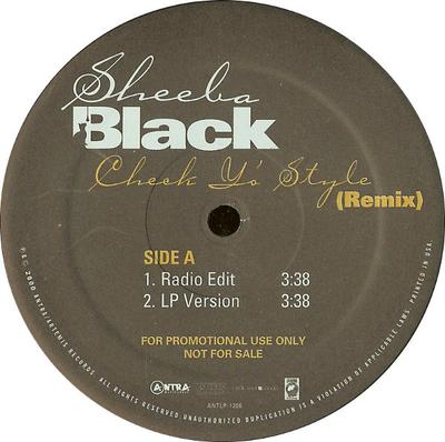 12inch Record SHEEBA BLACK - Check Yo' Style (Remix) ANTLP1206PROMO Antra Records 2000 US Rap & Hip-Hop/R&B Used