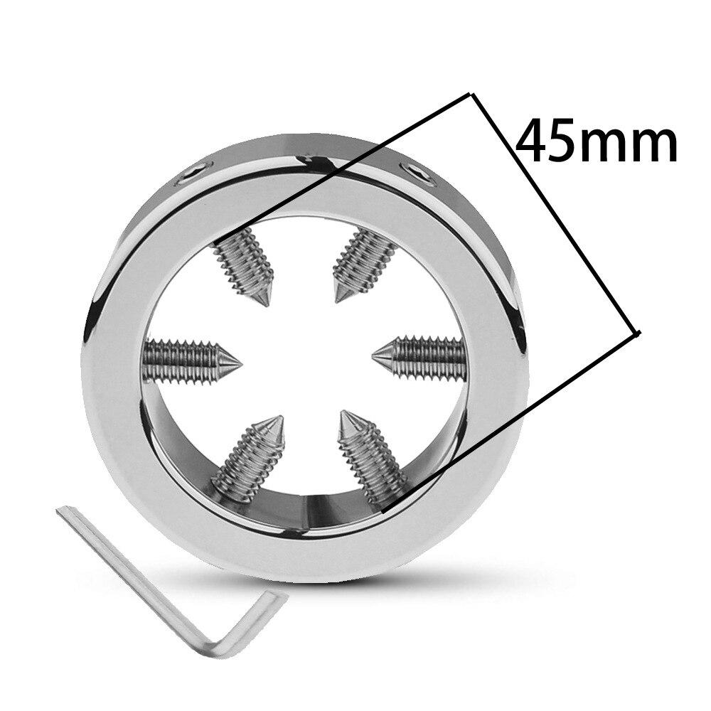 Sexleketøy for voksne Pungenheng Penisring Metall Rustfritt stål Hanebur Strekkøvelse Mannlig onanileketøy