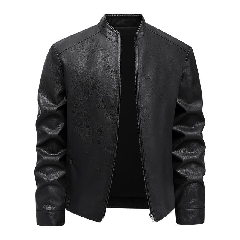 Men's leather jacket spring and autumn trend handsome slim short youth leather jacket men pu