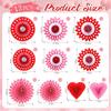 12 Pcs Valentines Day Decorations Set Heart Party Hanging Paper Fans for Valentines Wedding Bachelorette Engagement Anniversary Bridal Shower