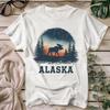 Vintage Alaska Moose T-Shirt: Retro Sunset Graphic Tee