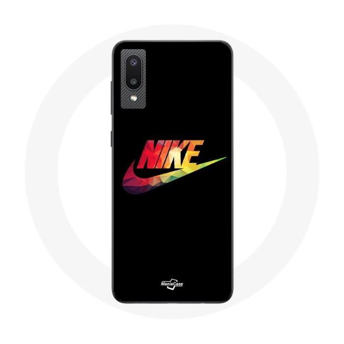 Coque pour Samsung Galaxy A02 Nike Logo Couleur fond noir