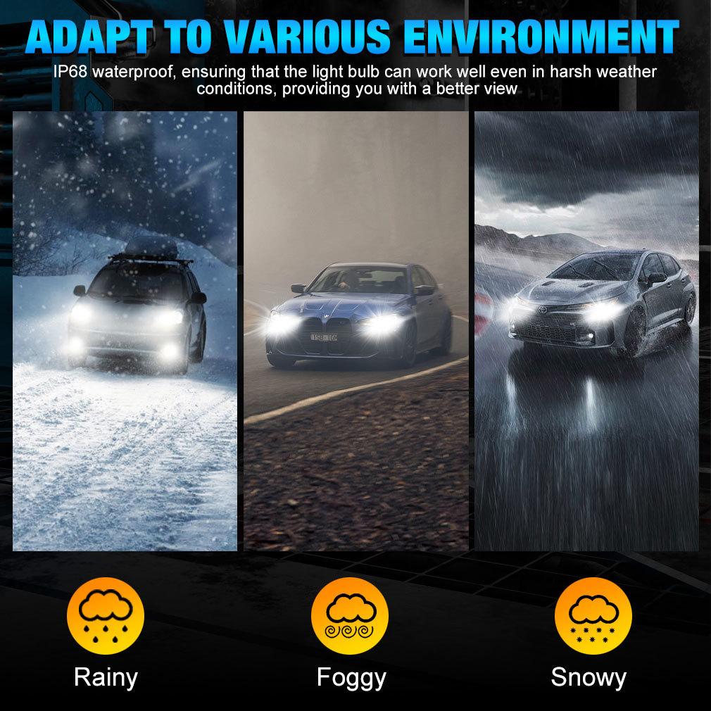 2Pcs H4 H7 Led Projector Lens Headlight Bulbs H8 H11 Canbus 9005 HB3 9006 HB4 Car Turbo Headlamp 80000LM 140W Hi/Lo Beam Spotlight LHD Auto Lamp 6000K