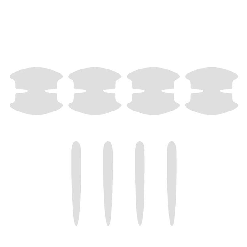8Pcs Car Door Bowl Anti-scratch Sticker Clear Door Bowl Handle Protection Sticker Paint Surface Film Car Accessories Decals TPU
