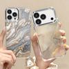 Sandstone Marble Pattern Case For iPhone 17 Pro Max Plating Lens Frame Clear Soft Cover For iPhone 16 15 14 13 Pro Max 11 16E 17E