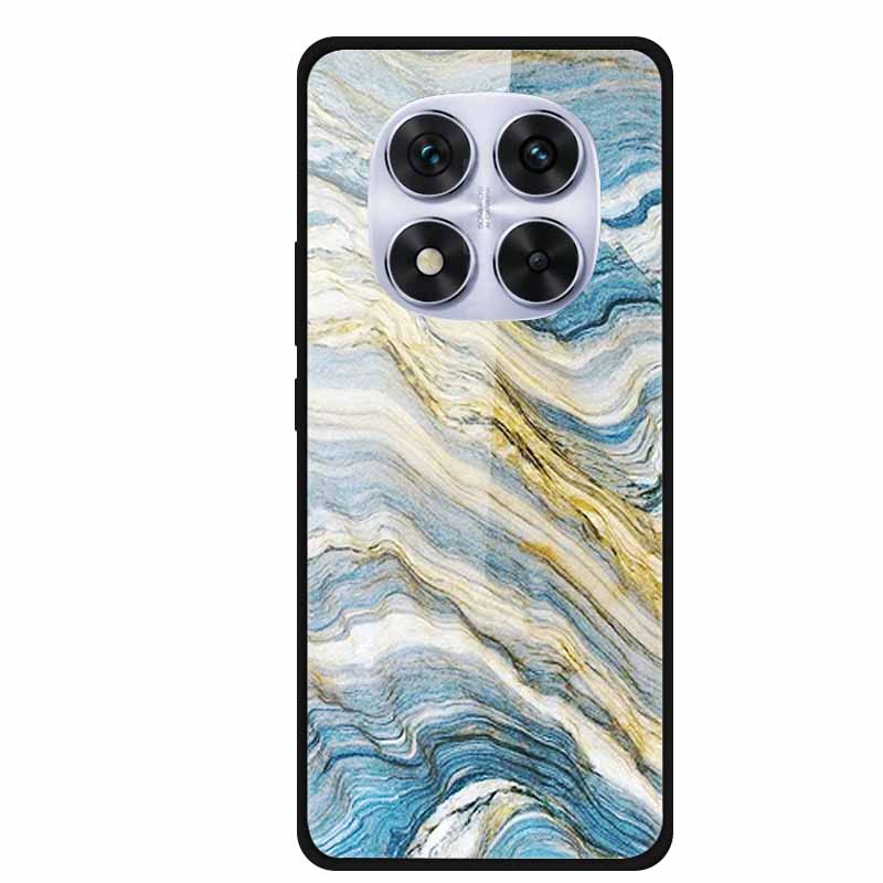 Tempered Glass Case For Xiaomi Redmi Note 14 Pro 5G Back Cover PC Hard Shockproof Cases Beer Marble Texture Cool Fashion Funda