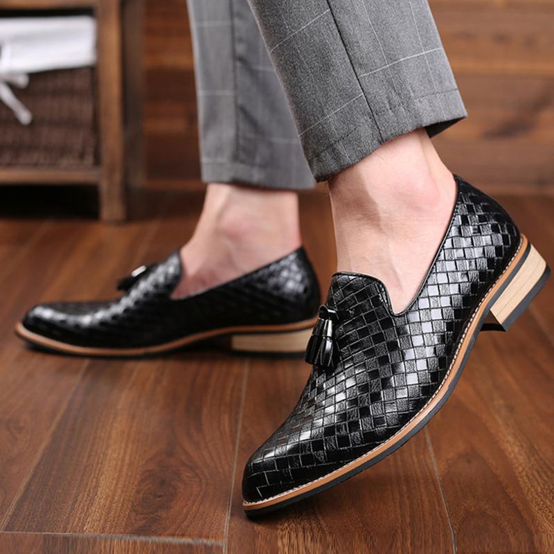 Fashion Fashion Formal Leather Shoes for Men Dress Business Shoes Male Geometric Oxfords Party Wedding Casual Mens Flats Chaussure Homme