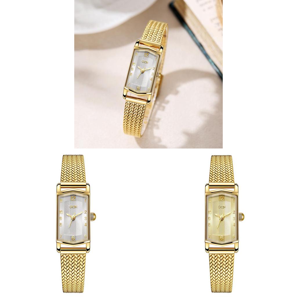 Klein Gouden Horloge Voor Dames Quartz Polshorloge Met Decoratief Wijzerplaat