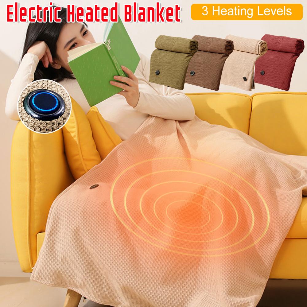 Wearable USB Electric Heated Blanket 3 Heating Levels USB Heated Blanket Shawl Portable Body Warmer Blanket for Home Office