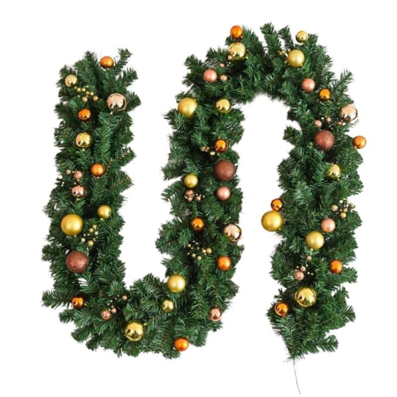 2.8m Encrypted Rattan Christmas Garland with Lights for Shopping Mall Escalator Decoration
