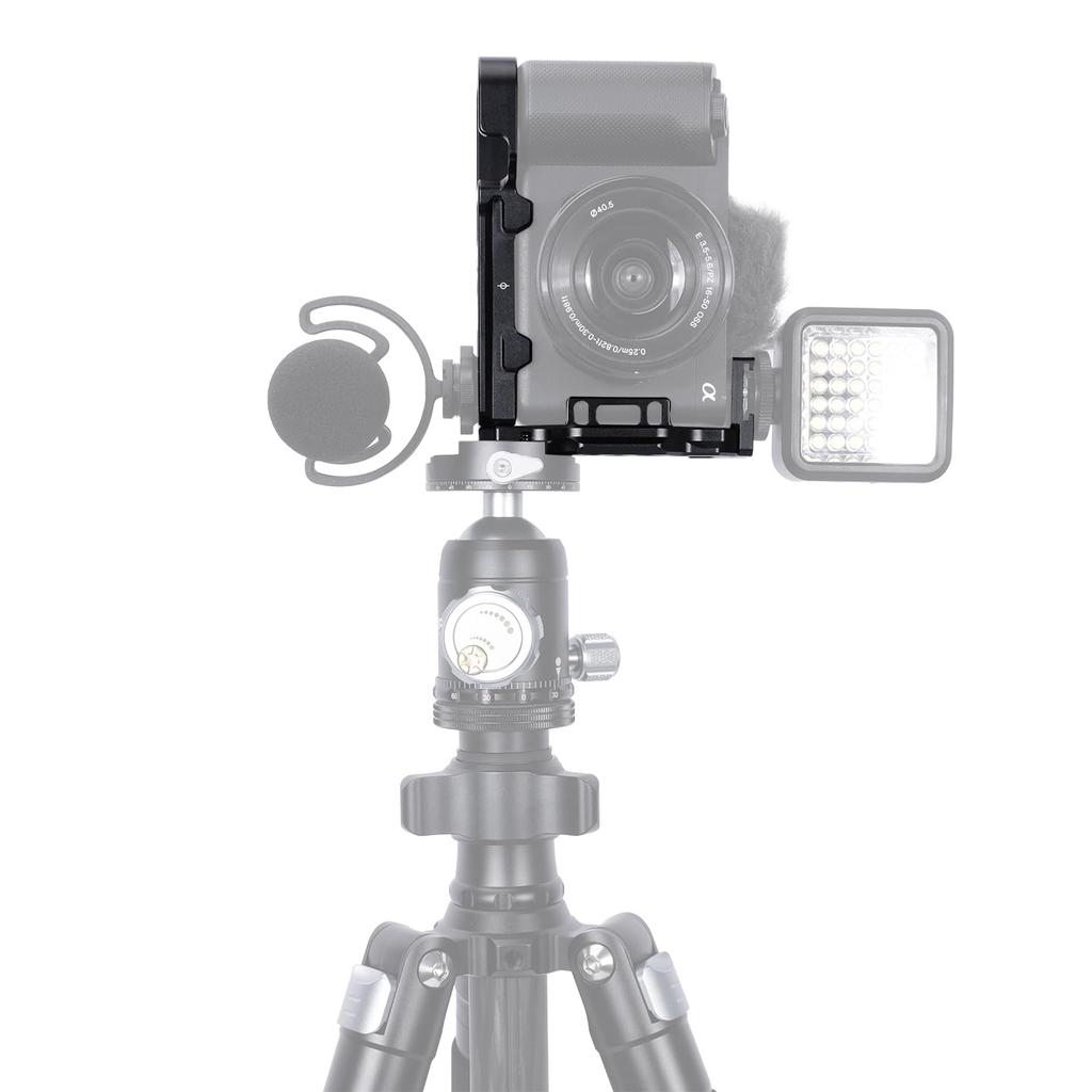 NICEYRIG Kamerakäfig L-Winkel Halbkäfig L-Platte mit Arca Schnellwechselplatte und Abnehmbarem Blitzschuh für Sony ZV-E1 Kamera - 559
