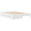 Vidaxl Bed Frame Without Mattress, White, 135X190 Cm, Solid Pine Wood