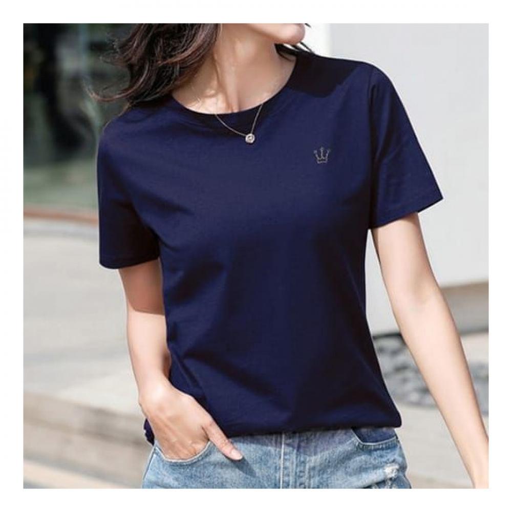 Navava NT737 Simple Crown PoinT Round Neck ShorT Sleeve T shirT