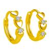 New Temperament Trendy Silver Color Zircon Heart Hoop Earrings for Women Classic Charm Korea Earring Jewelry Accessories Gift