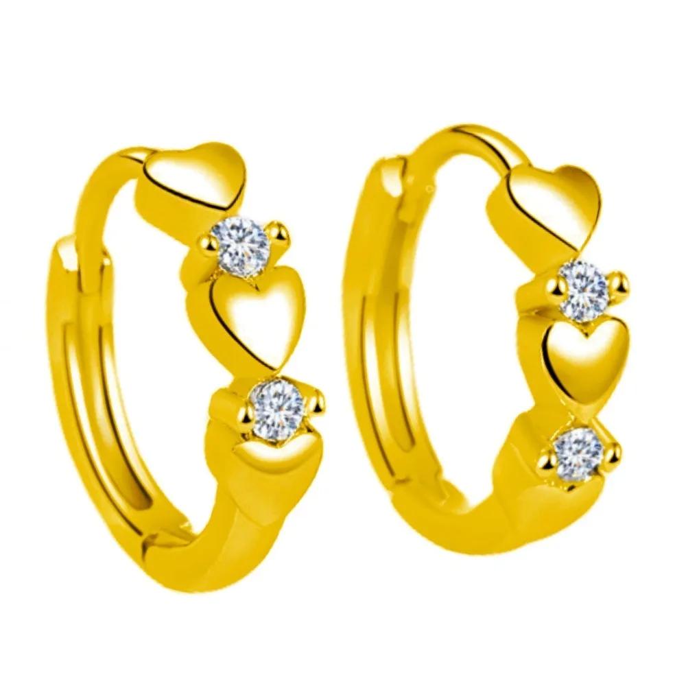 New Temperament Trendy Silver Color Zircon Heart Hoop Earrings for Women Classic Charm Korea Earring Jewelry Accessories Gift