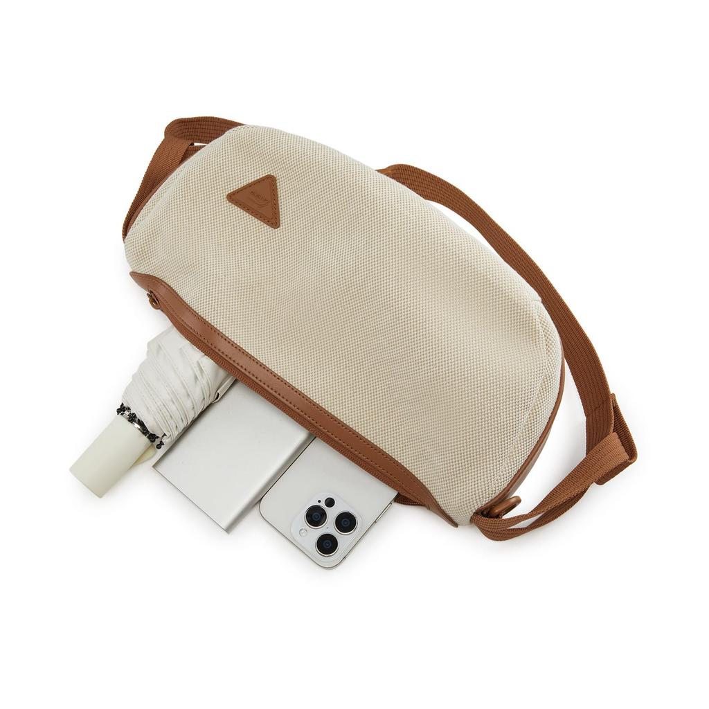 Li Ning Fabric Shoulder Bag Women's Canvas Brown ABDW227-2