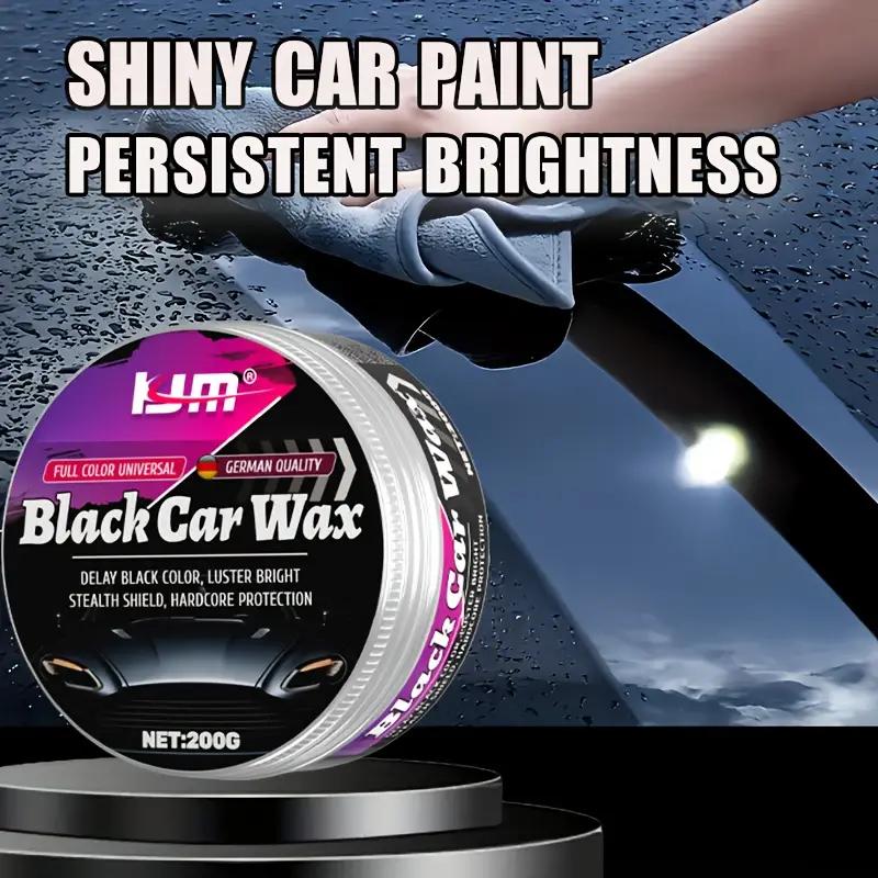 KJM Crystal Black Car Wax 200ml German Formula Scratch Fill Polish Coat Restore Deep Gloss Mirror Finish Paint Protection