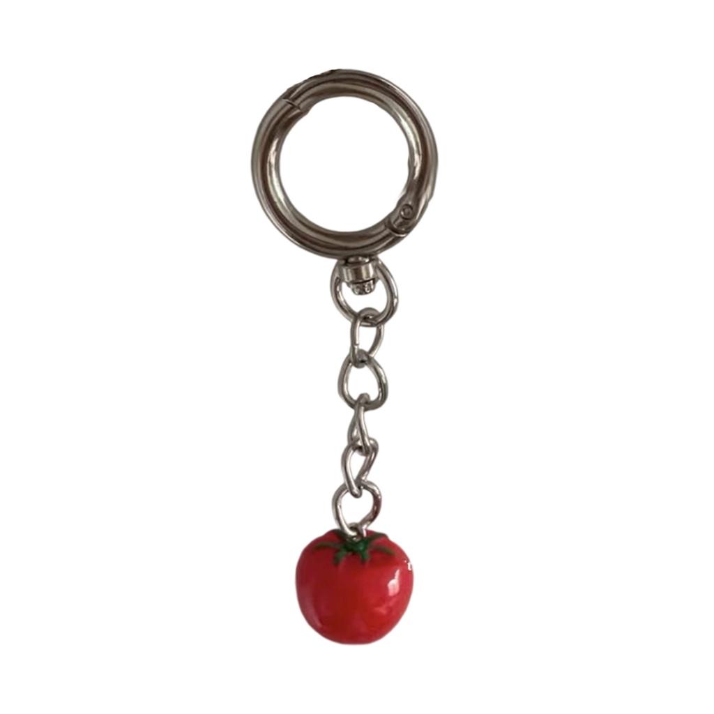Adorable Tomato Keychain Pendant with Resin Alloy Craftsmanship Multipurpose Bag Backpack Accessory for Daily Party Wear