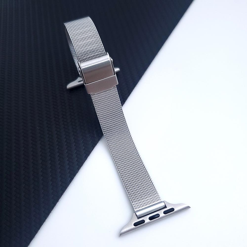 Slim Metal Stainless Steel Bracelet For Apple Watch Series 6 SE 5 Strap Band For iWatch 40mm 38mm 44mm 42mm Women Mesh Watchband