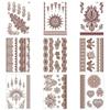 Lace Fake Tattoo Henna Tattoo Stickers Legs Arm Red Henna Tattoo Decals Temporary Tattoo  Girls