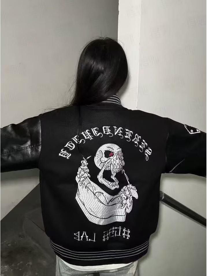 Retro Embroidered Unisex Baseball Jacket - Spring & Autumn