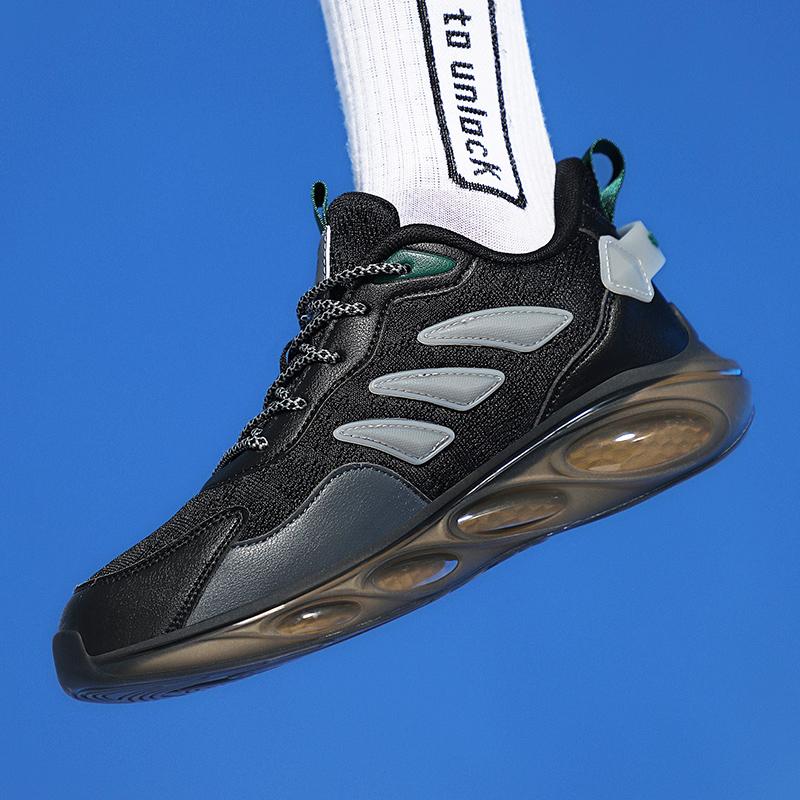 Мужская дышащая спортивная обувь для бега и фитнеса Four Seasons 44 чёрный/темно-зеленого — фото 13