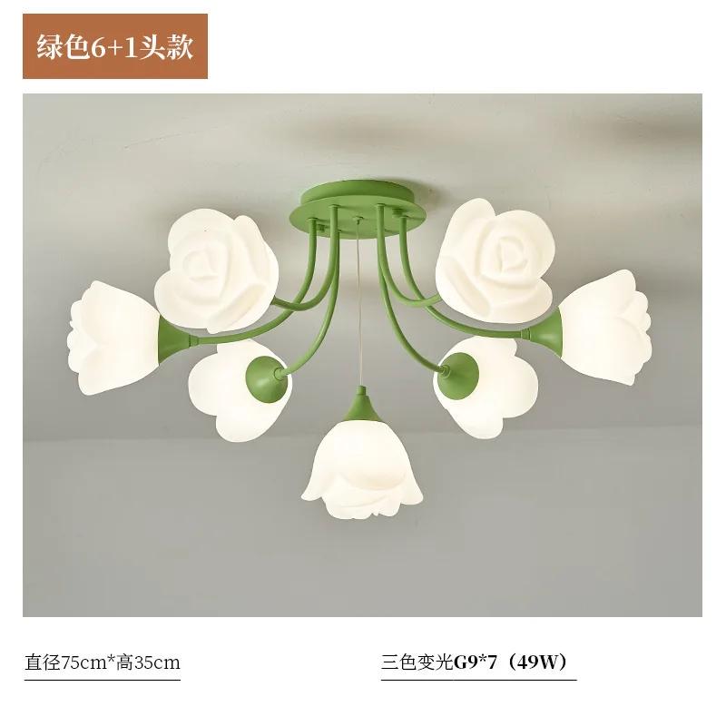 

Потолочный светильник в кремовом стиле для гостиной во французском пасторальном стиле, современный и минималистский, с изображением колокольчика розы и орхидеи Cold White