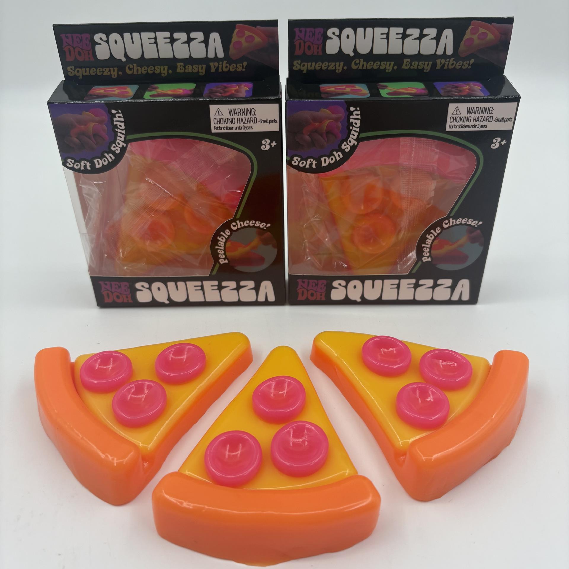 Stressverlichting Squishy Speelgoed Cadeaubox Mini Knijp Simulatie Pizza Taart Ontluchting Decompressie Speelgoed