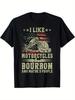 Vintage Americana Graphicmotorcyclebourbon Lover Design100 Cotton Summer Oneck Short Sleeve Printed Unisexs Tshirt