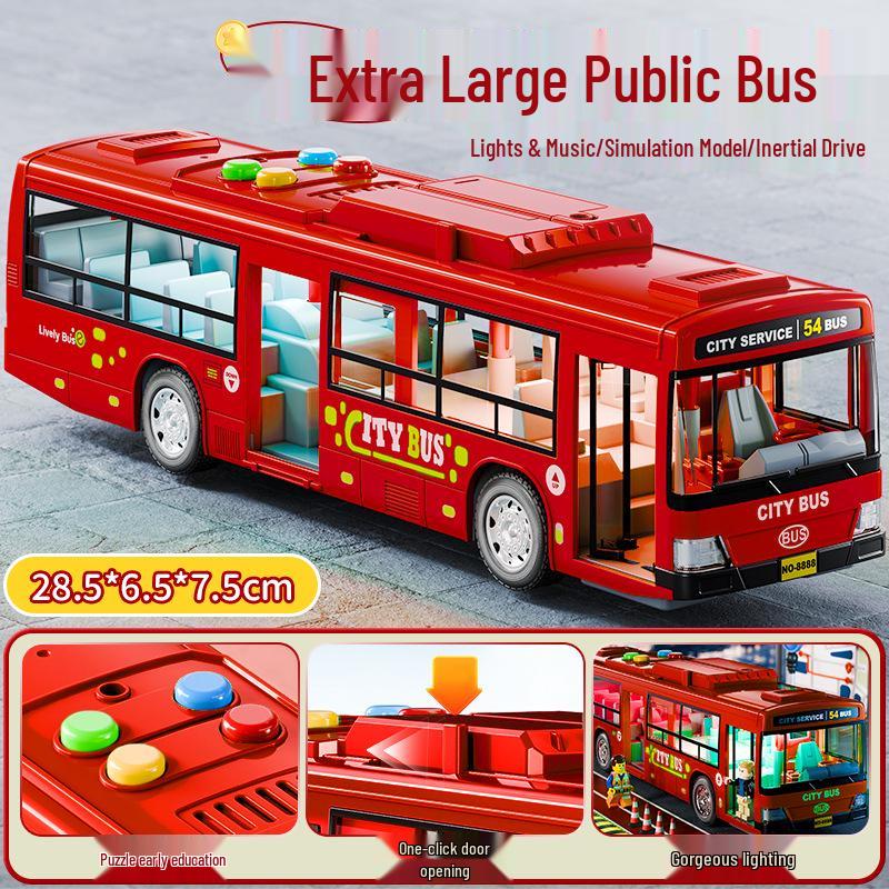 Large Open-Door Children s Bus Toy - Public Bus Model for Kids