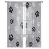 Tulle Curtains for Living Room Dog Paw Black Gray Bedroom Study Window Sheer Curtains Kitchen Balcony Interior Voile Curtains