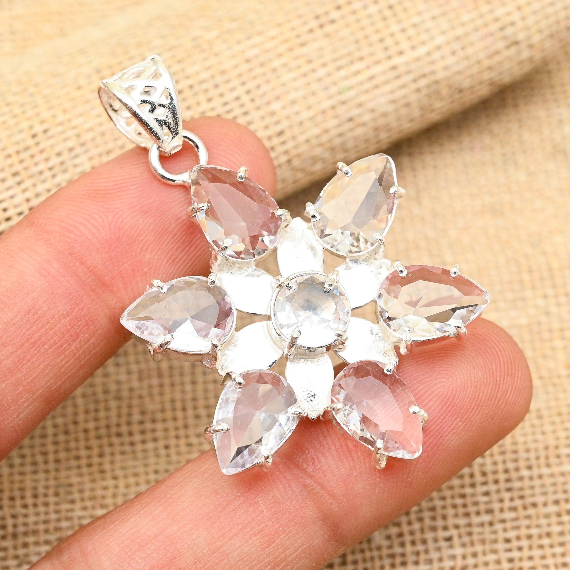 

Удивительный белый топаз из драгоценного камня ручной работы из стерлингового серебра 925 пробы для свадебных украшений