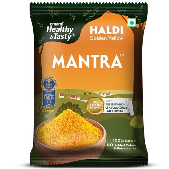 

Emami Healthy and Tasty Mantra Haldi (Turmeric) Powder |100% Natural|Ground Using Cryo Grinding Technology|Retains Maximum Essential Oils ,200 Gram