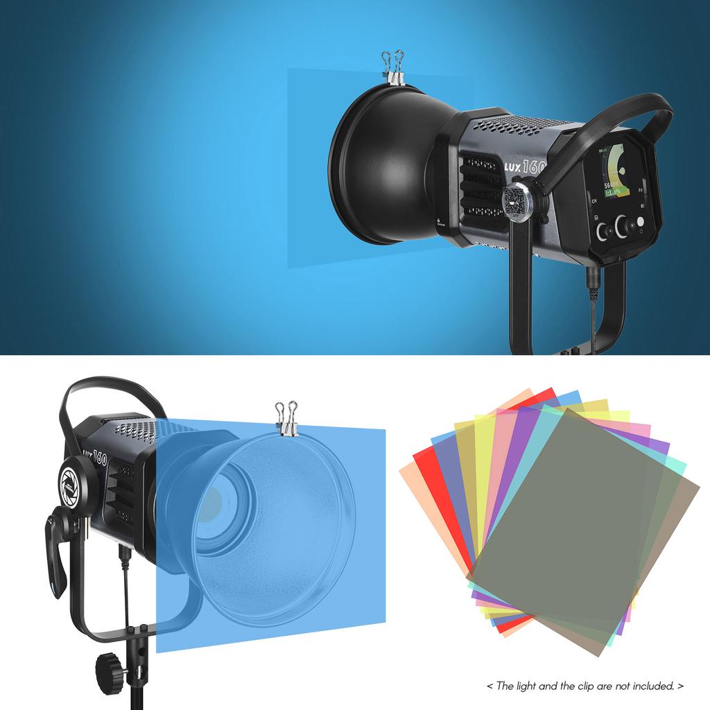 Color Gel Filter Set, 18 Gel, Flash Strobe Filter, Transparent Lighting 12 * 8.3in Plastic Sheets for LED Light Studio, Different Sheets for Amazing L
