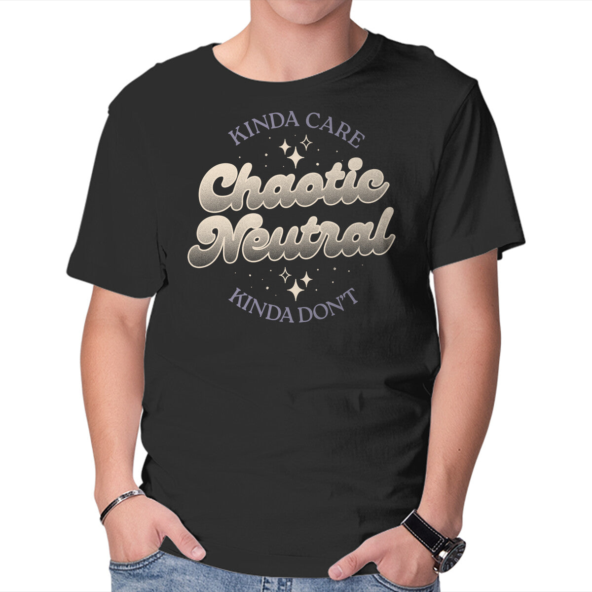 Unisex Crew Neck T-Shirt Kinda Care Kinda Don t Graphic Short Sleeve Casual Tee XXL